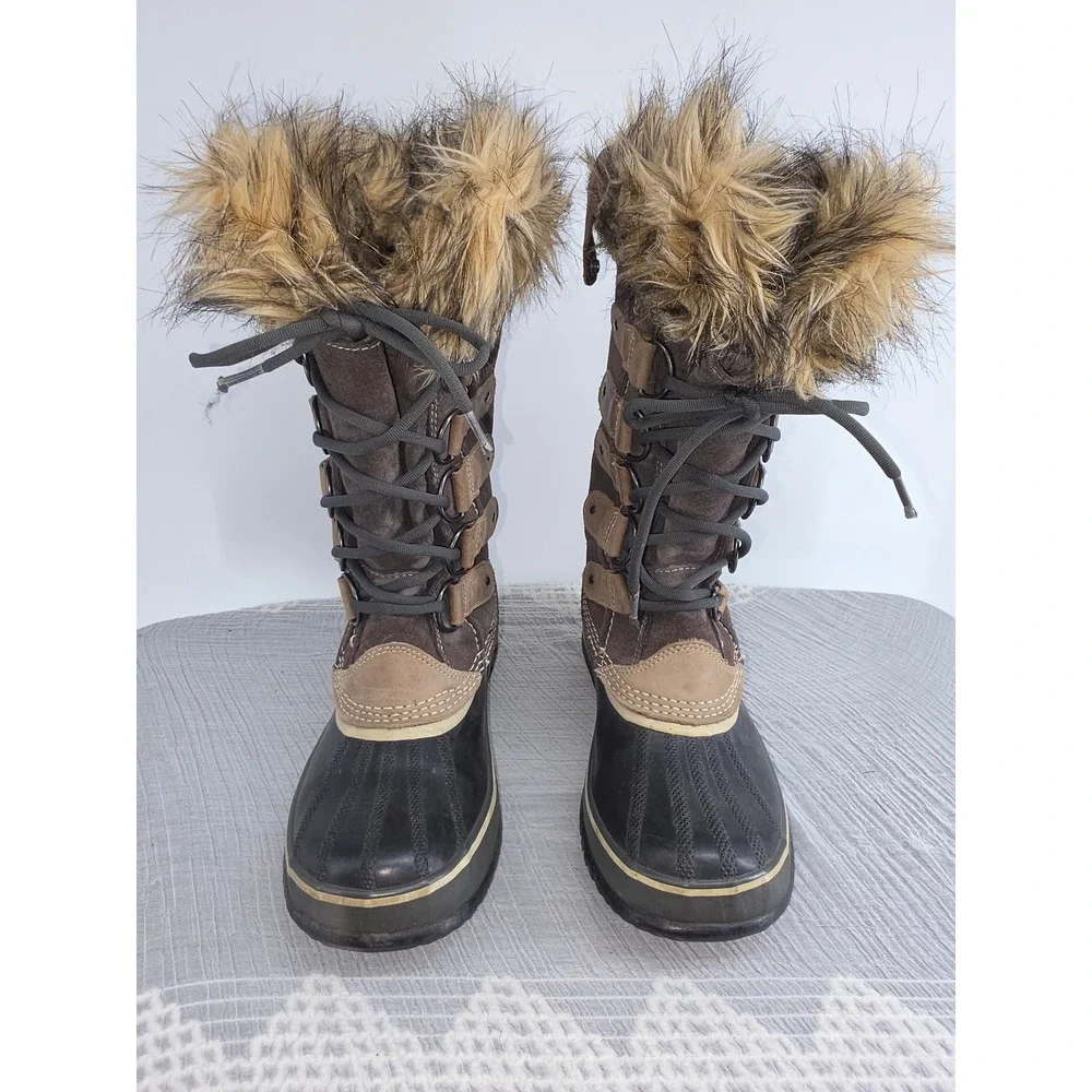 Sorel Joan of Arctic Brown Waterproof Winter Snow Boots NL1540-051 Womens 8